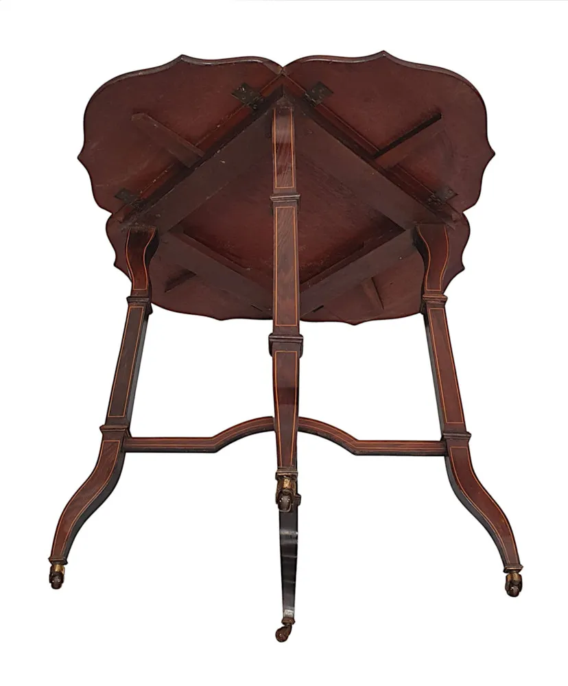 A Gorgeous Late 19th Century Drop Leaf Lamp or Occasional Table