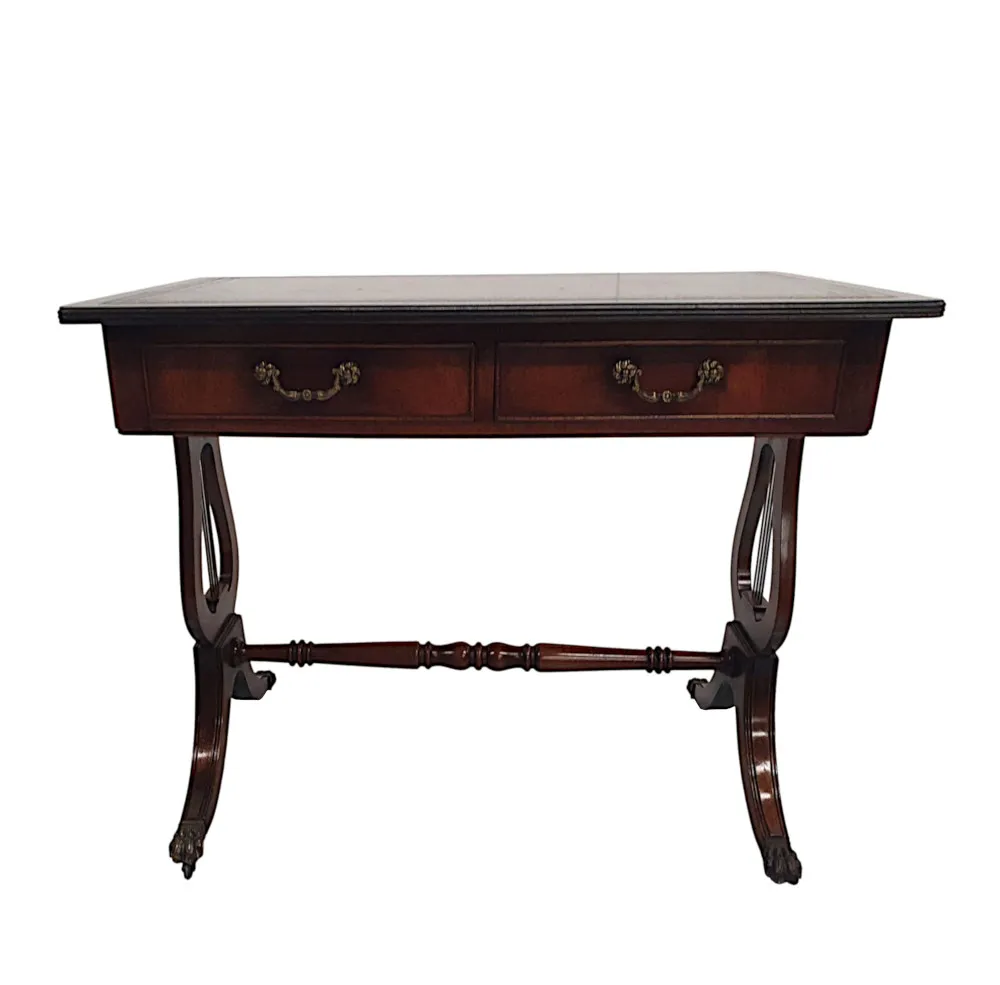 A Very Fine 1920s Leather Top Desk or Sofa Table
