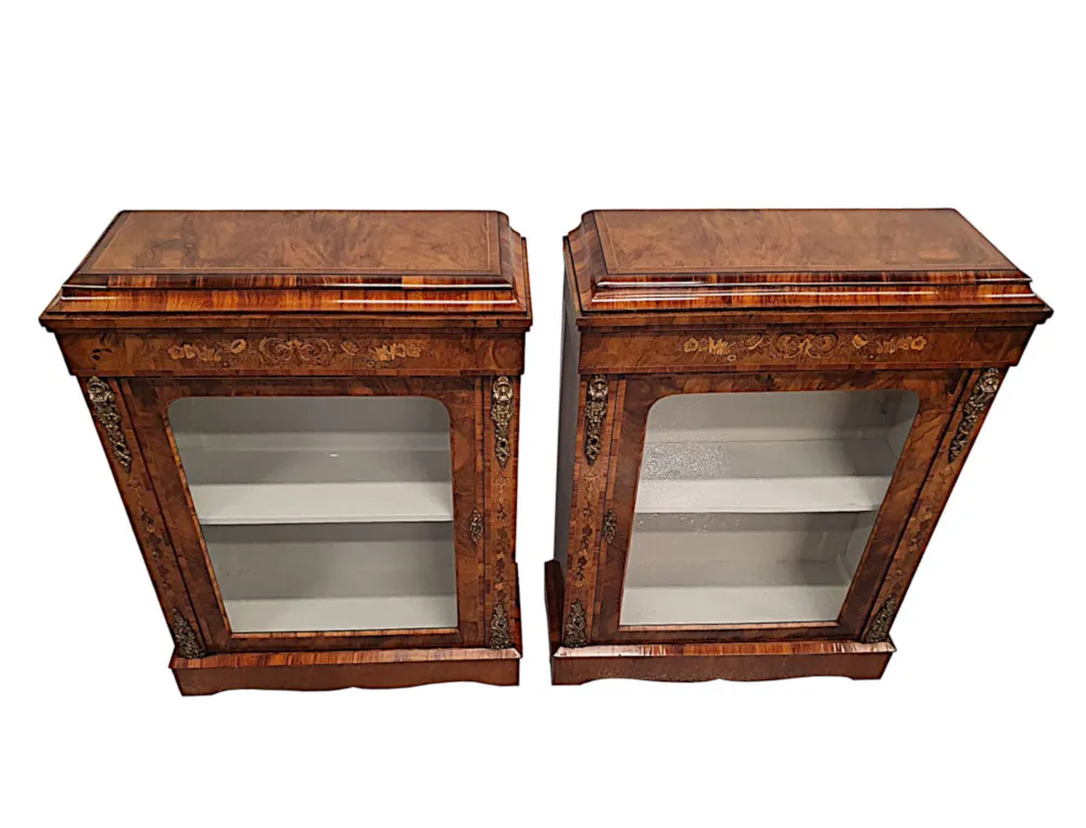 An Exceptional Pair of Rare 19th Century Pier Cabinets or Bookcases