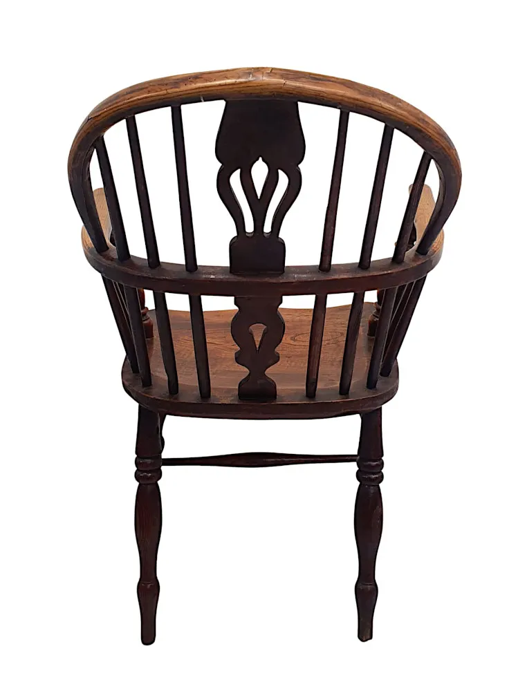 A Gorgeous 19th Century Low Back Windsor Armchair