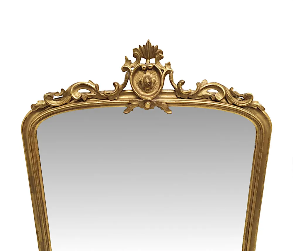 A Fabulous 19th Century Giltwood Arch Top Overmantle Mirror