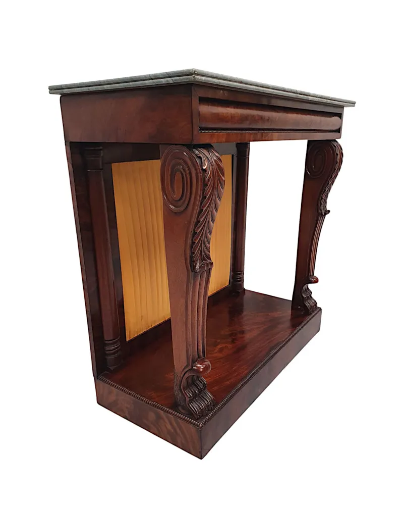 A Rare 19th Century Marble Top Console Table 