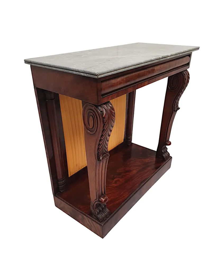 A Rare 19th Century Marble Top Console Table 
