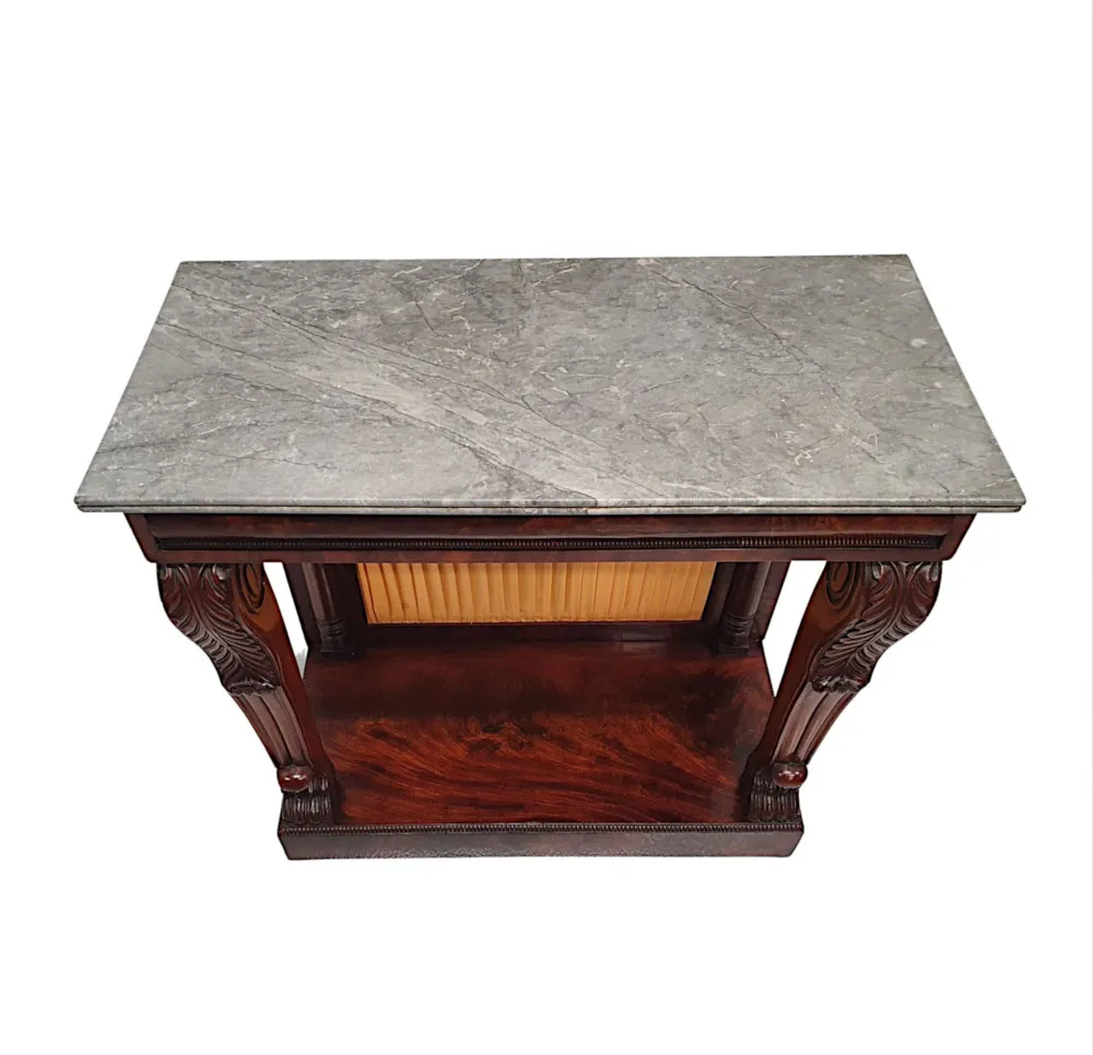 A Rare 19th Century Marble Top Console Table 