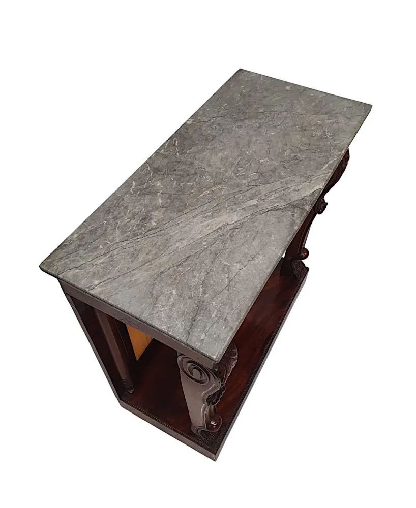 A Rare 19th Century Marble Top Console Table 