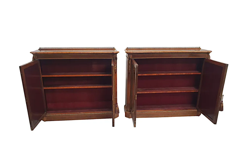 An Exceptional Pair of Rare 19th Century Side Cabinets in the Manner of Lamb of Manchester