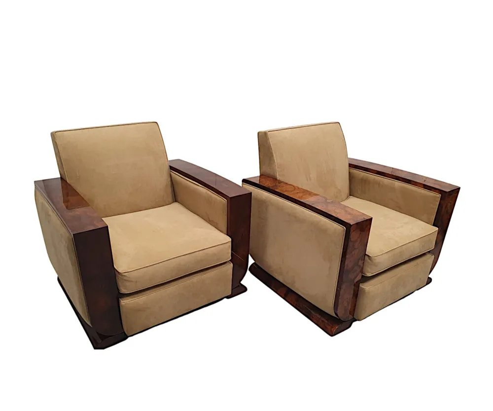A Fabulous Pair of 20th Century Art Deco Style Armchairs 