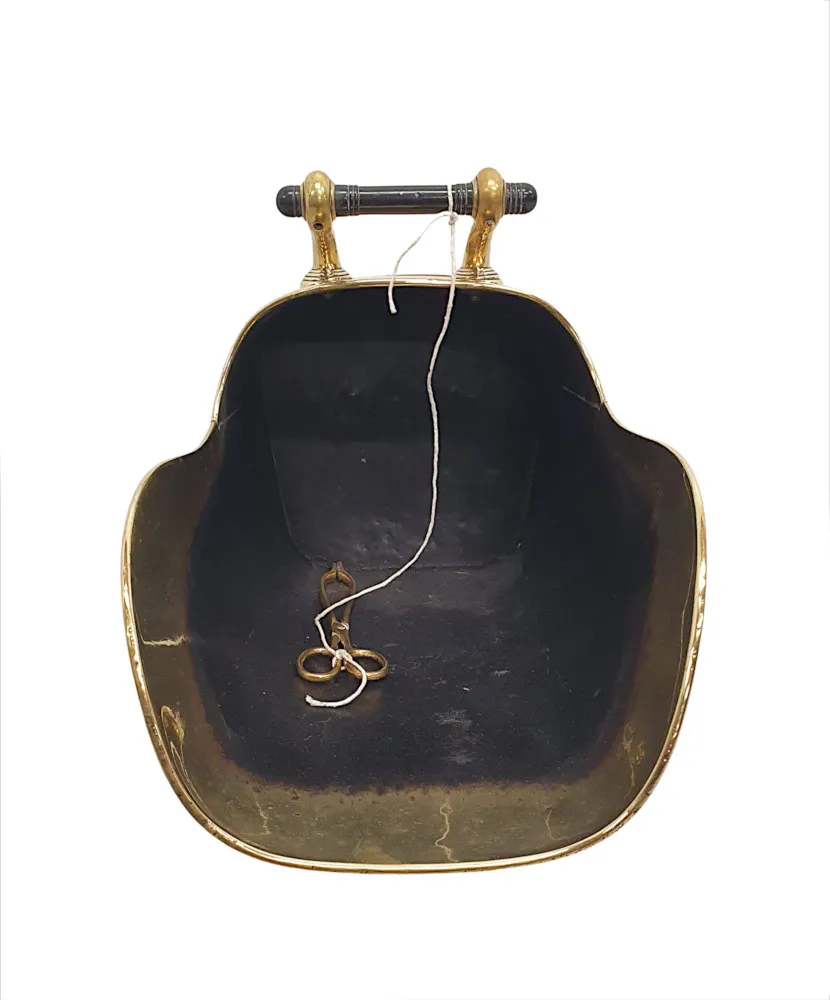 A Fabulous 19th Century Polished Brass Helmet Coal Scuttle