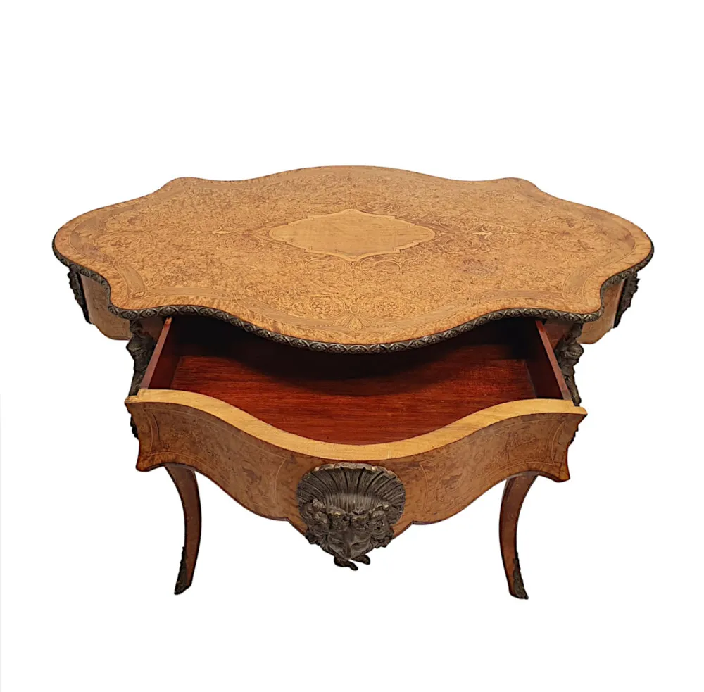 A Very Fine 19th Century Marquetry Inlaid Desk or Library Centre Table 