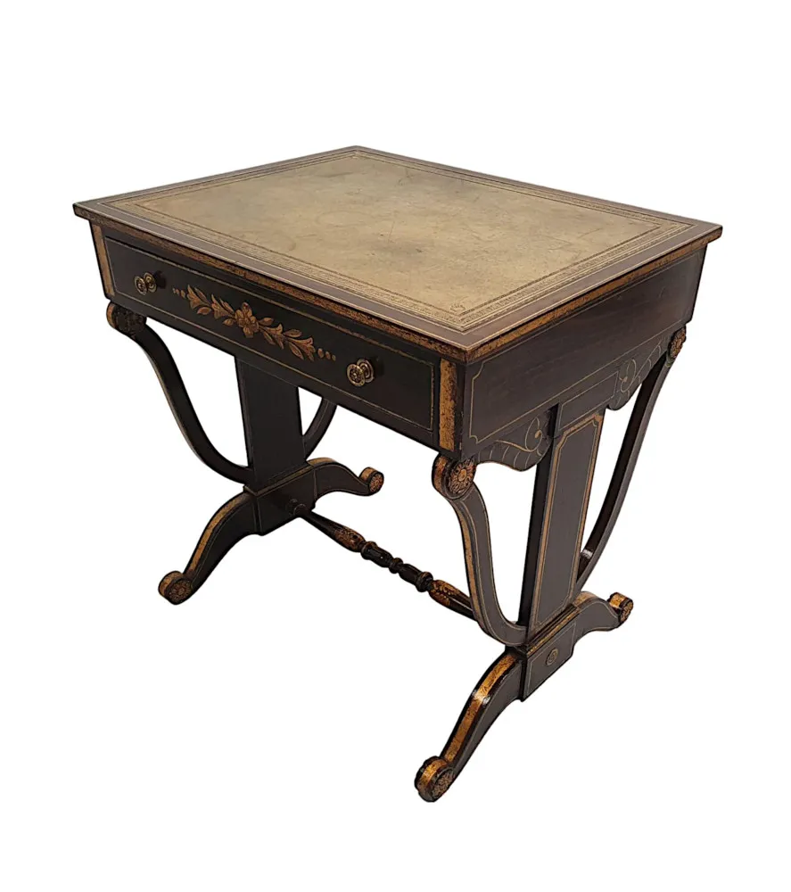  A Very Fine and Rare Early 19th Century American Baltimore Federal Parcel Gilt Writing Desk 