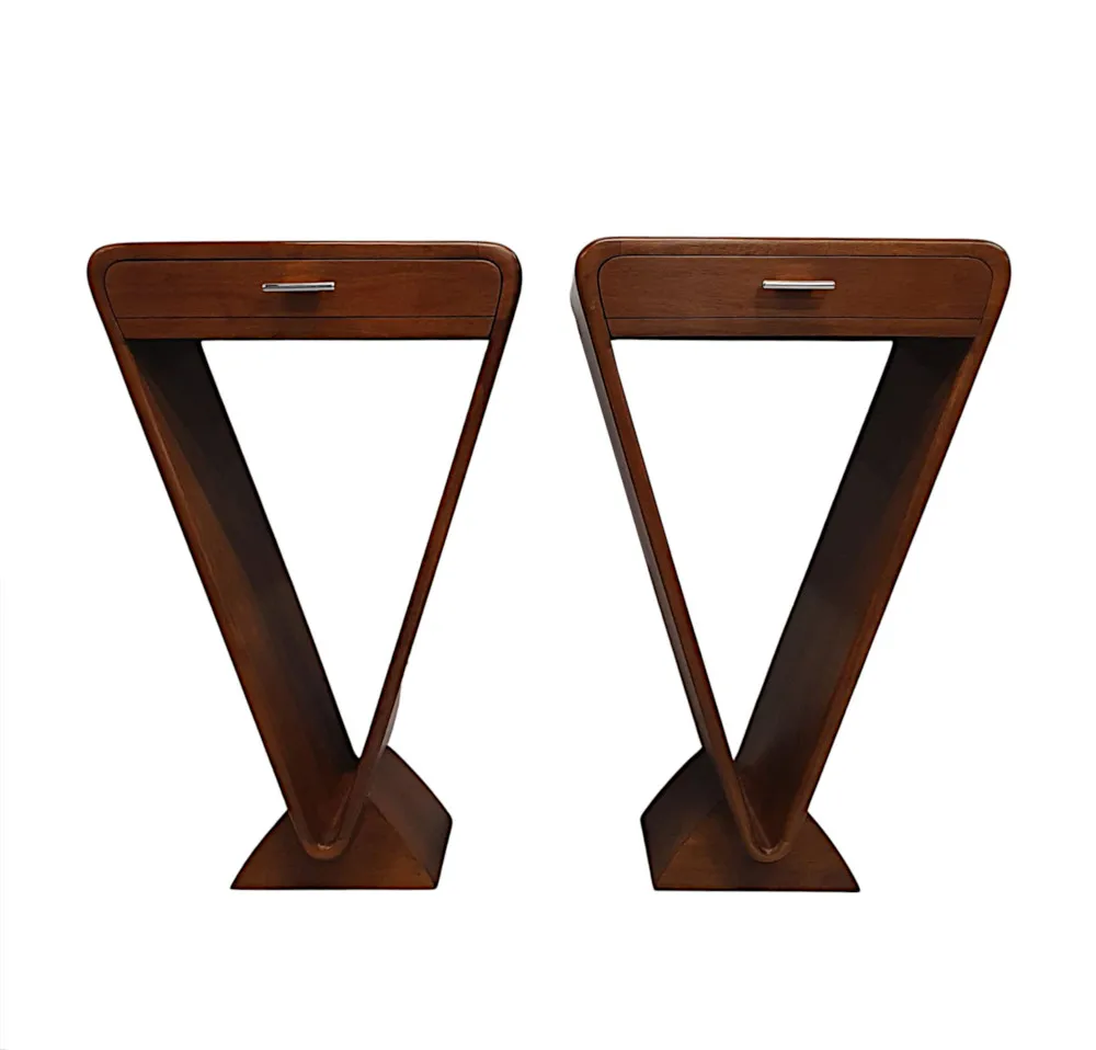 A Fabulous Pair of Bedside or Side Tables in the Art Deco Style