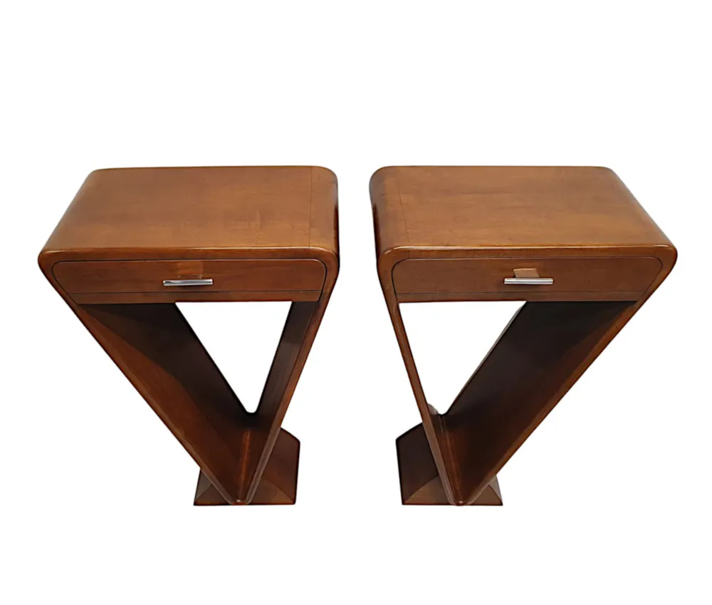 A Fabulous Pair of Bedside or Side Tables in the Art Deco Style