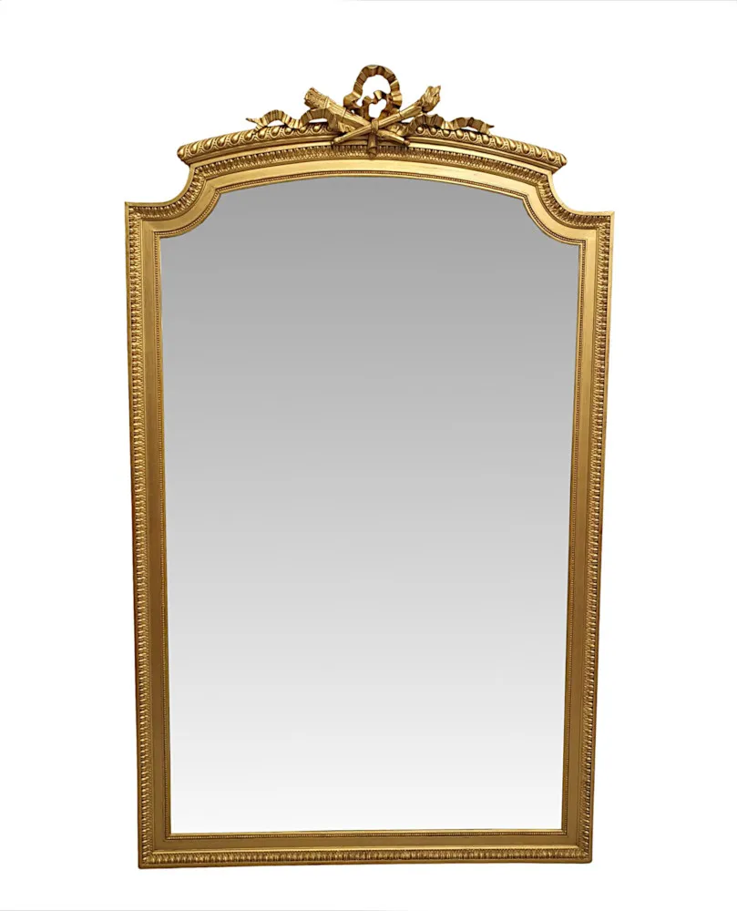 A Very Fine Large 19th Century Giltwood Overmantle Mirror 