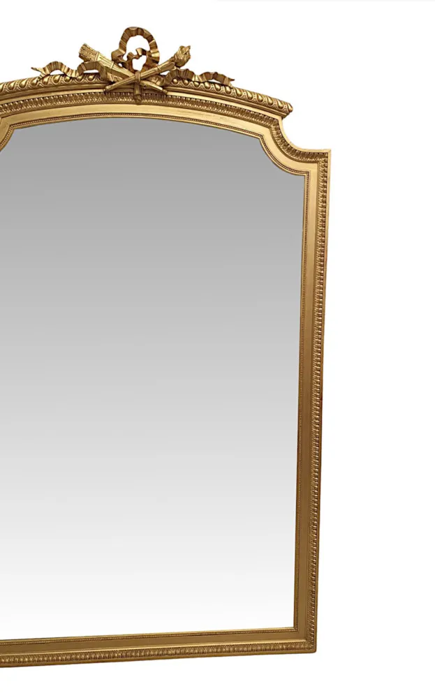 A Very Fine Large 19th Century Giltwood Overmantle Mirror 