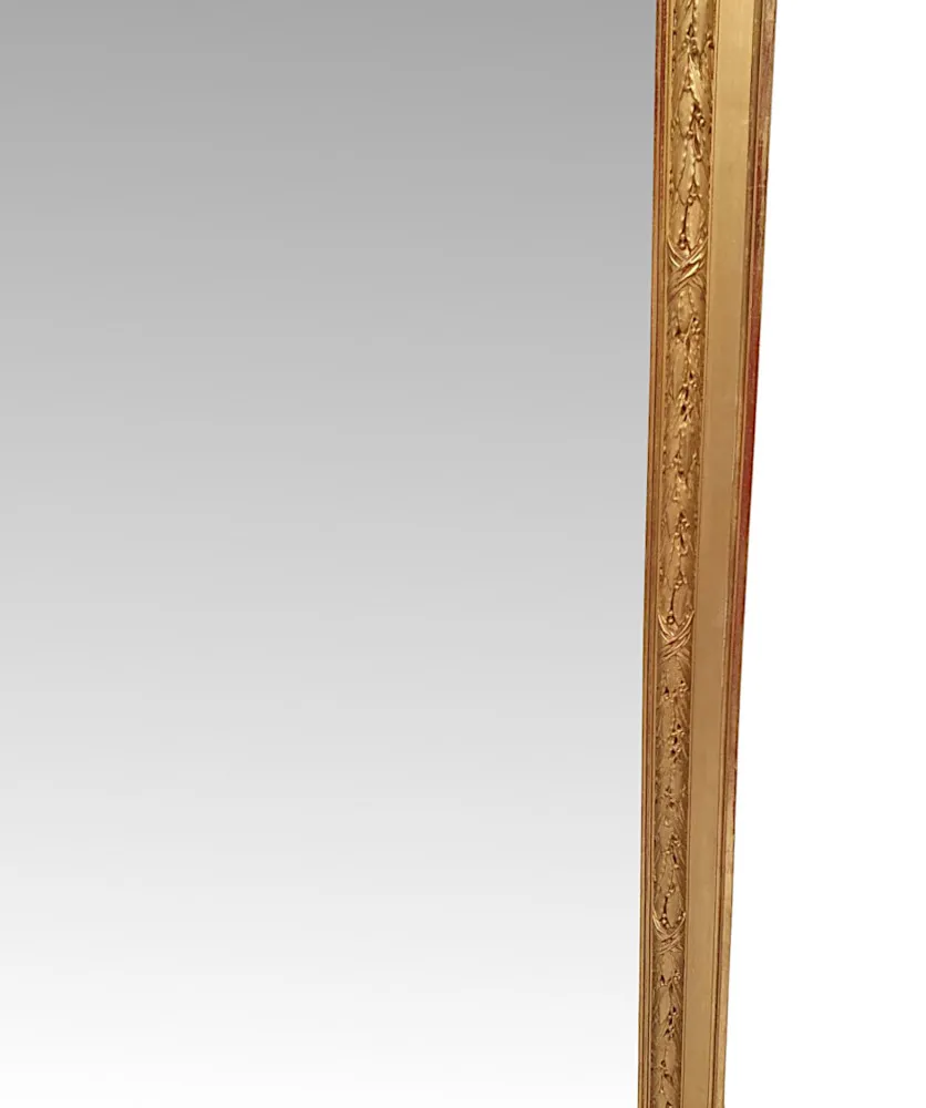 A Stunning Large Size 19th Century Giltwood Overmantle Mirror 