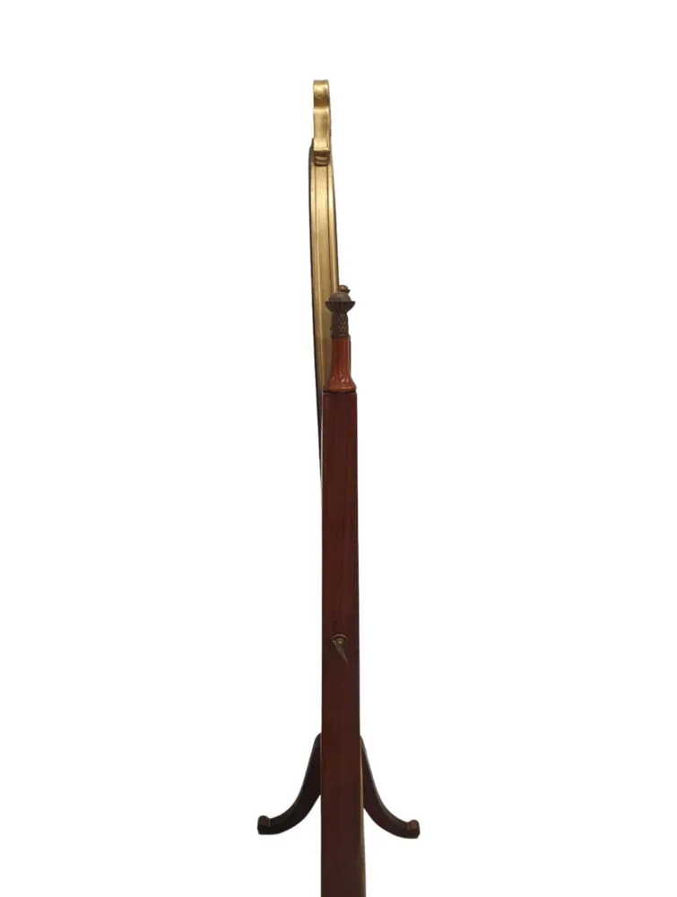 A Very Fine and Unusual Edwardian Rosewood and Giltwood Cheval Mirror 