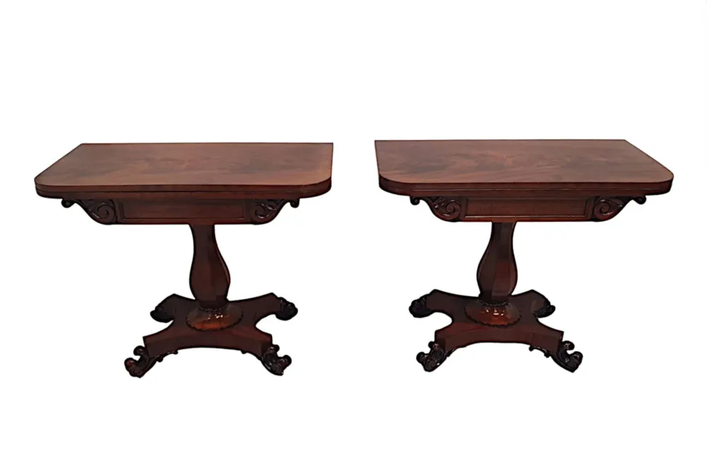 A Very Rare Pair of 19th Century William IV Card Tables 