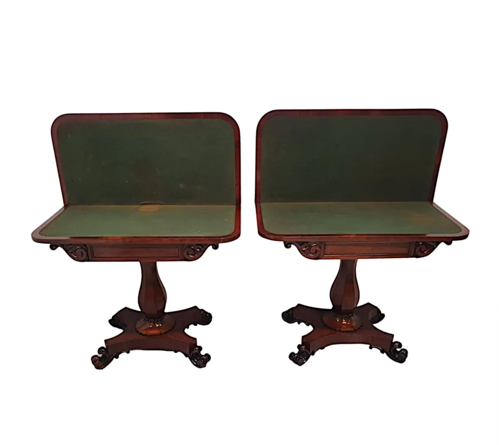 A Very Rare Pair of 19th Century William IV Card Tables 