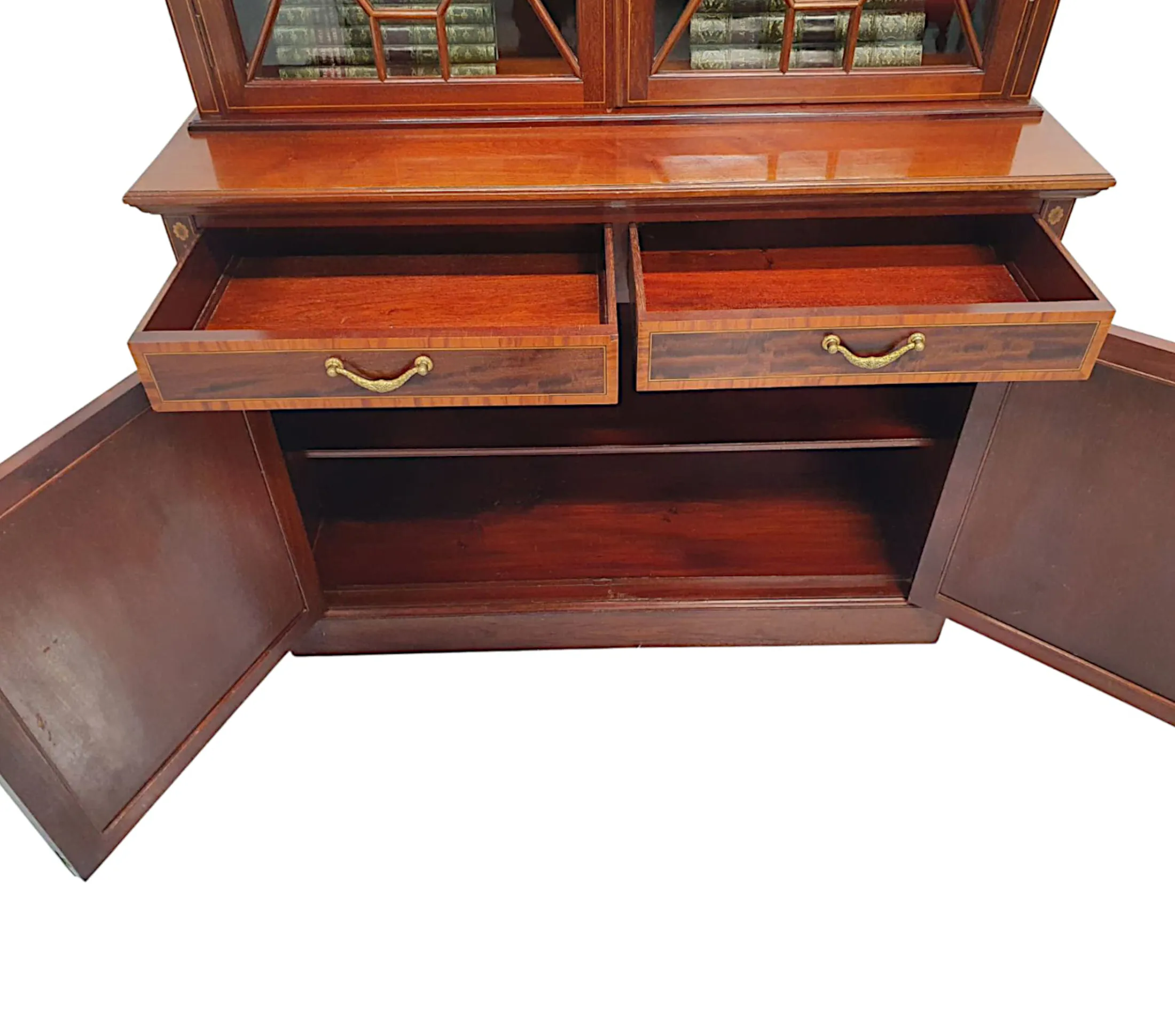  A Stunning Edwardian Inlaid Bookcase by S and H Jewell London