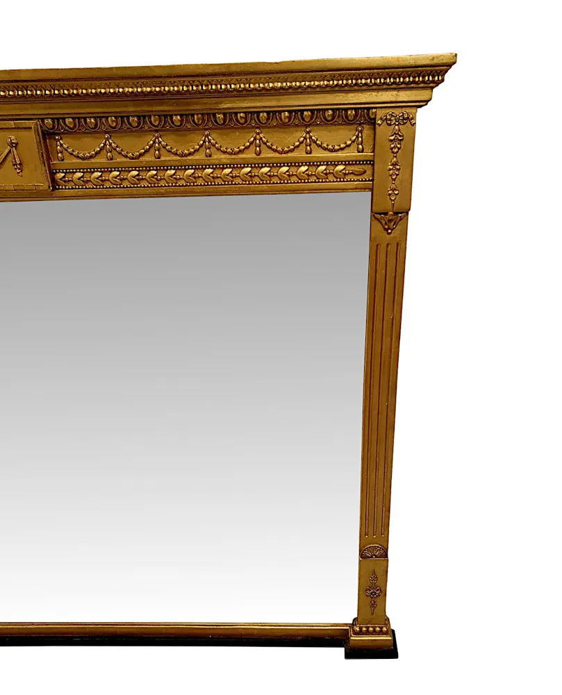 A Fabulous Edwardian Hall or Overmantle Mirror after Adams