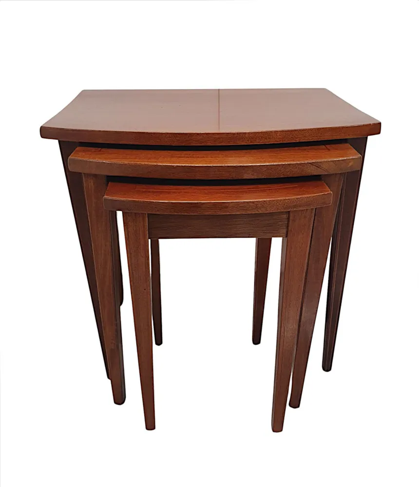 A Fabulous Mid 20th Century Set of Inlaid Nest of Tables 