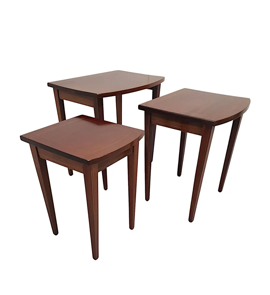A Fabulous Mid 20th Century Set of Inlaid Nest of Tables 