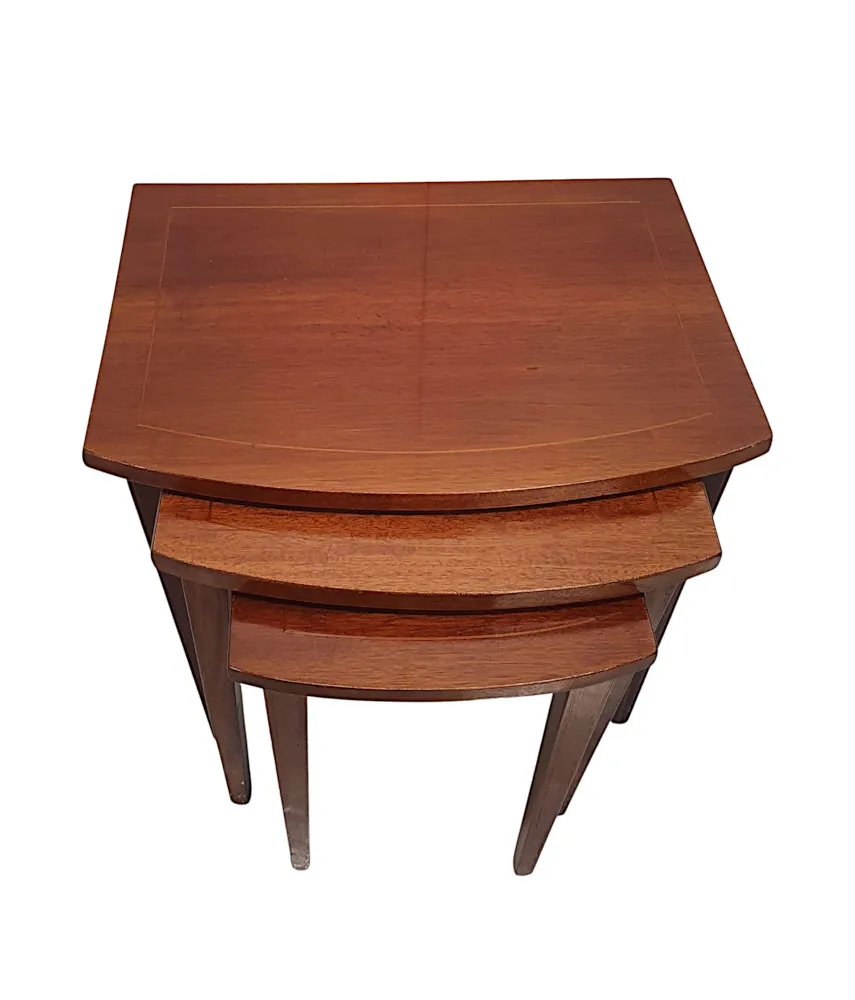 A Fabulous Mid 20th Century Set of Inlaid Nest of Tables 