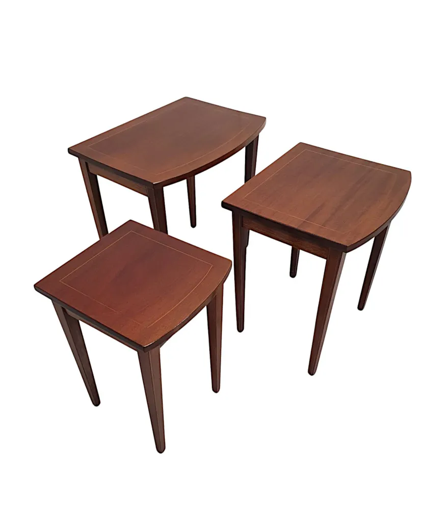 A Fabulous Mid 20th Century Set of Inlaid Nest of Tables 