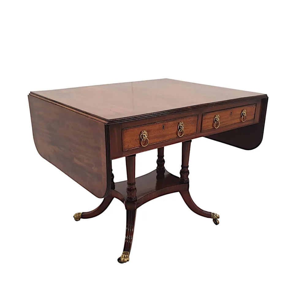A Very Rare and Fine Irish Georgian Sofa Table Stamped Gillington of Dublin