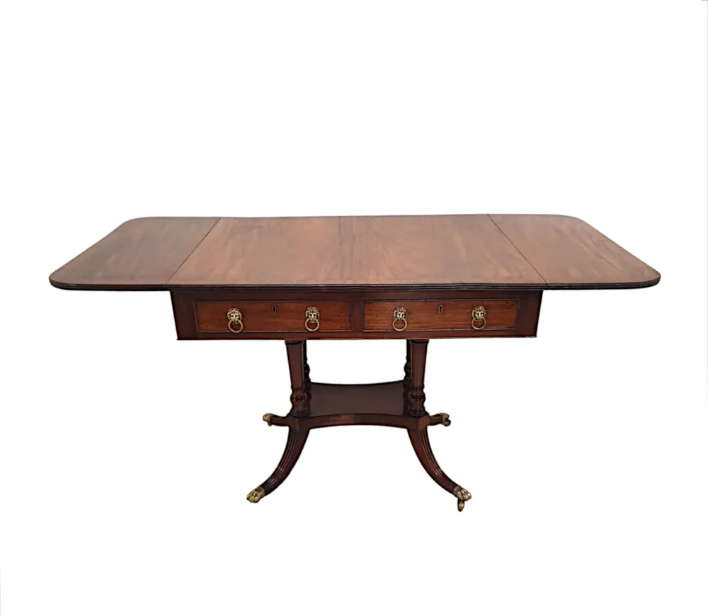 A Very Rare and Fine Irish Georgian Sofa Table Stamped Gillington of Dublin