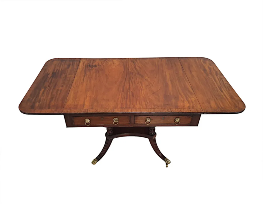 A Very Rare and Fine Irish Georgian Sofa Table Stamped Gillington of Dublin