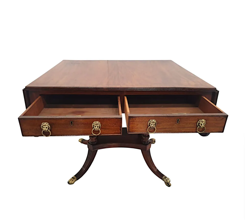 A Very Rare and Fine Irish Georgian Sofa Table Stamped Gillington of Dublin