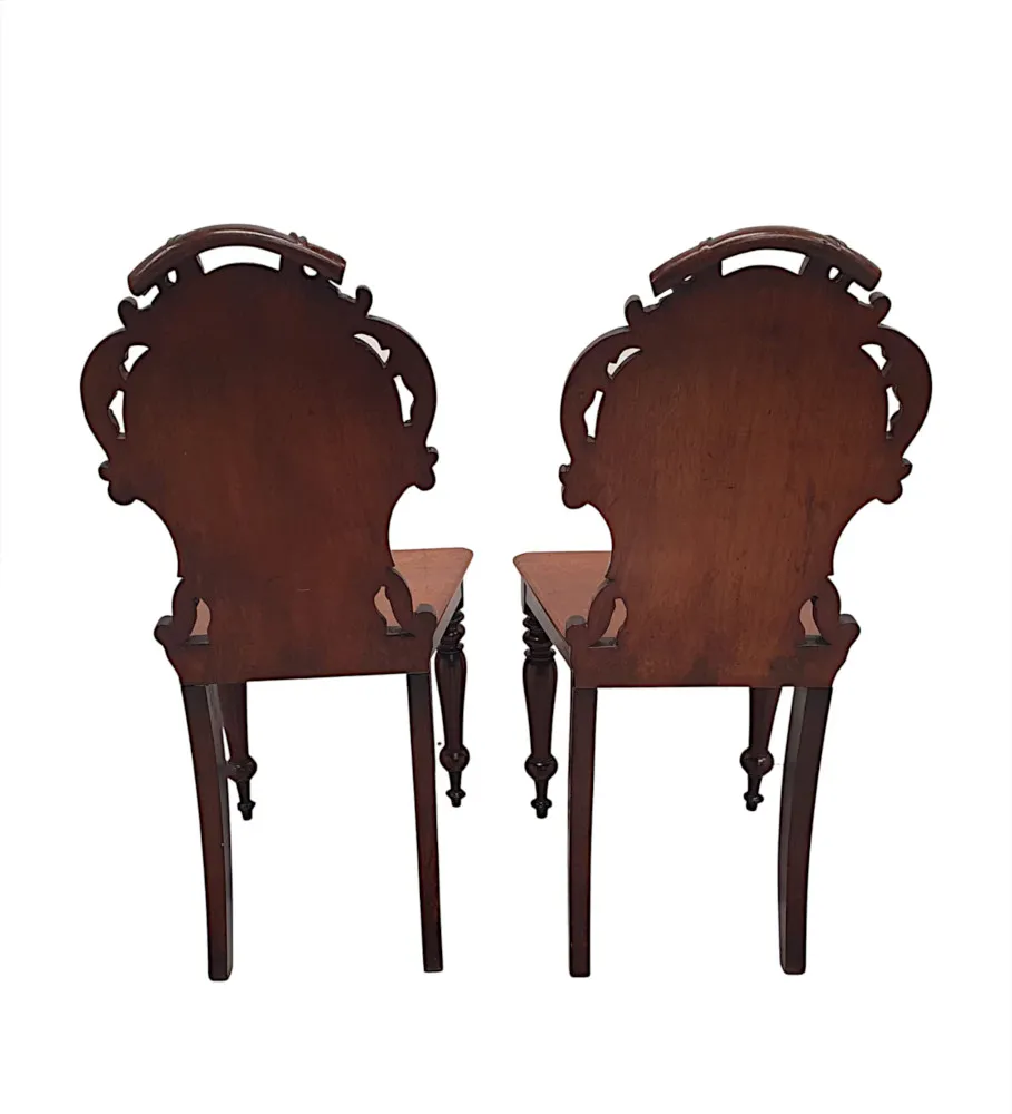A Very Fine Pair of 19th Century Hall Chairs