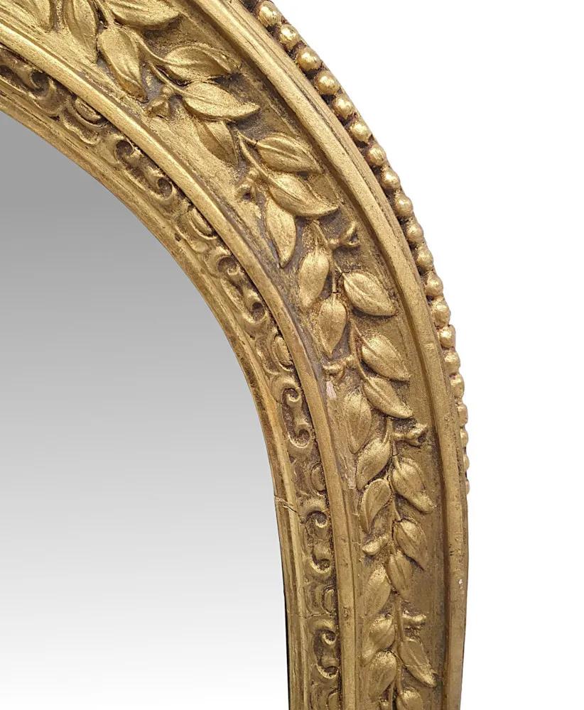 A Very Rare 19th Century Giltwood Dressing or Pier Mirror
