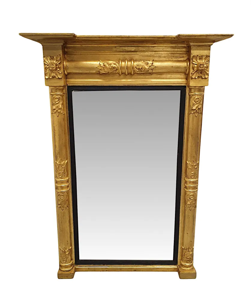 A Very Rare Early 19th Century WillIam IV Giltwood Pier Mirror