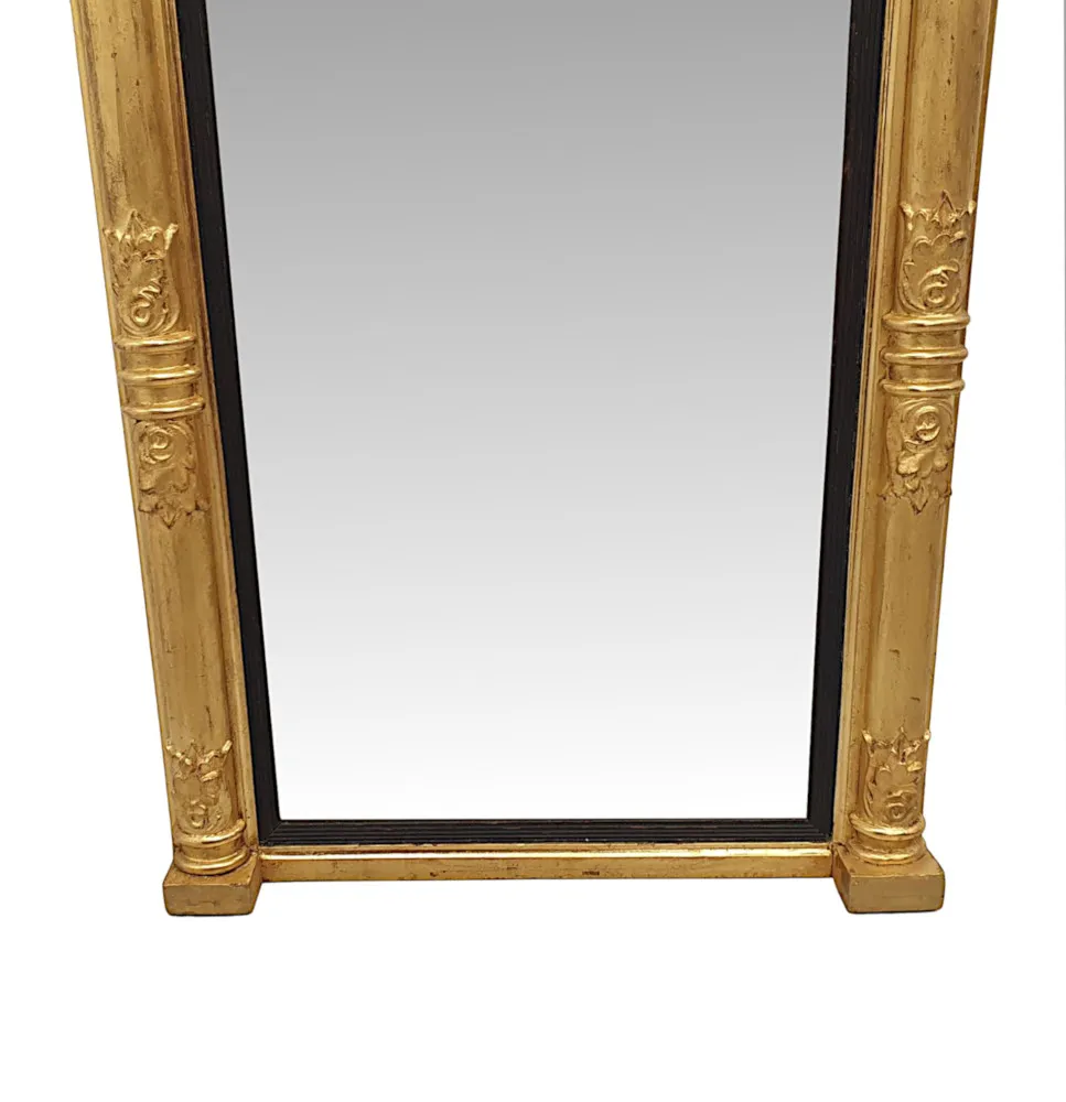 A Very Rare Early 19th Century WillIam IV Giltwood Pier Mirror