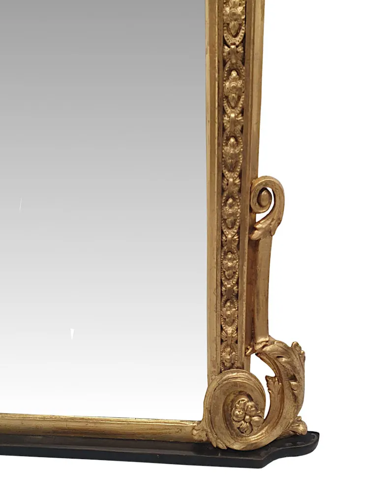 A Gorgeous 19th Century Giltwood Overmantle Mirror