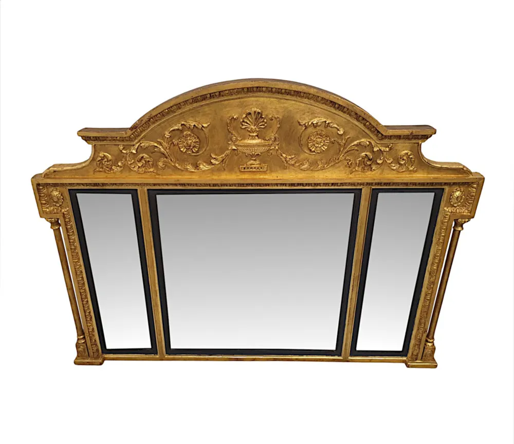  A Fabulous Late 19th Century Adams Design Giltwood Compartmental Mirror
