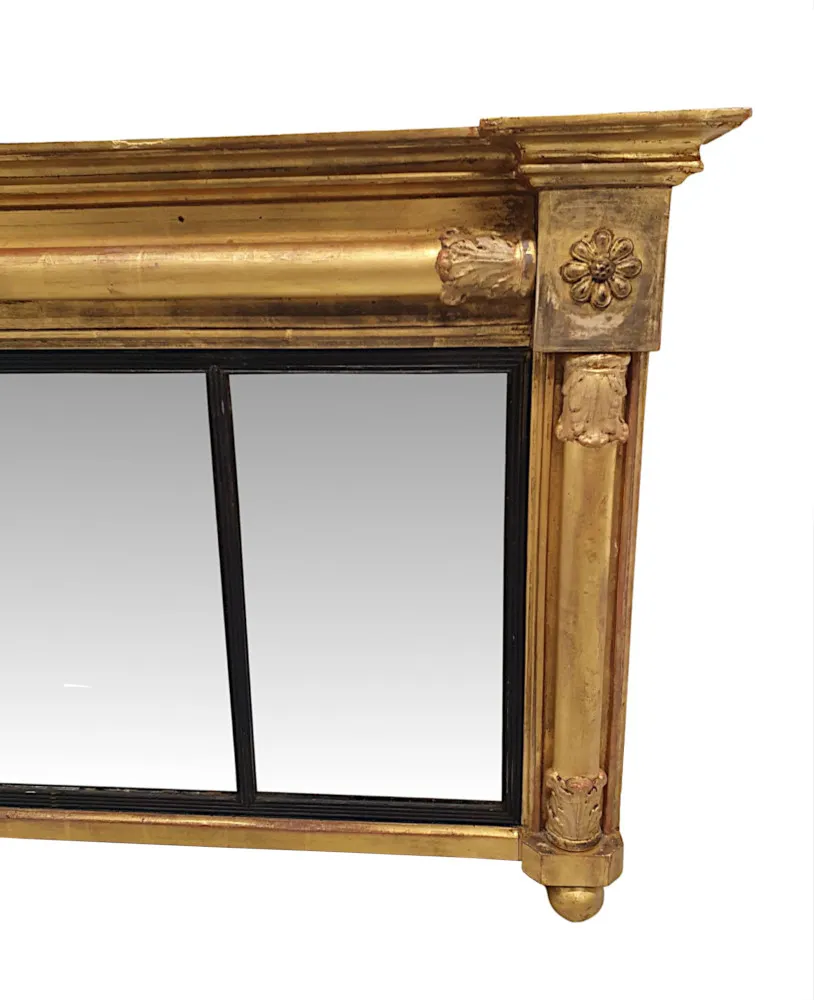 A Fabulous Unusual Early 19th Century William IV Giltwood Compartmental Mirror