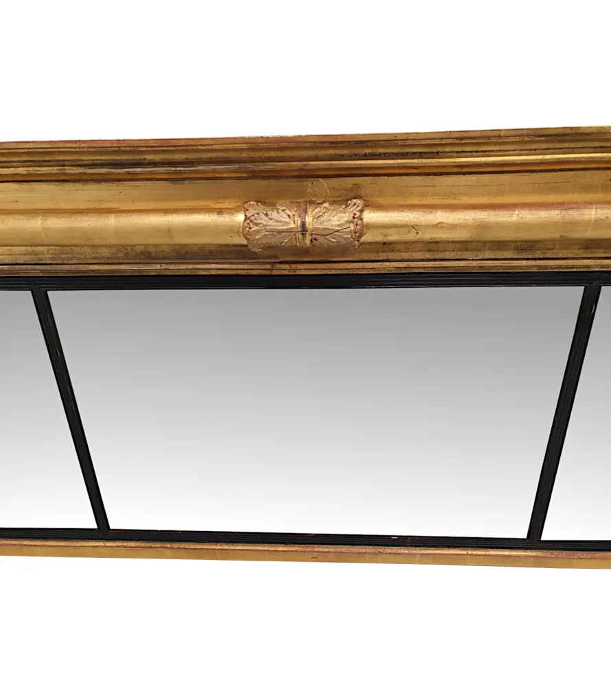 A Fabulous Unusual Early 19th Century William IV Giltwood Compartmental Mirror