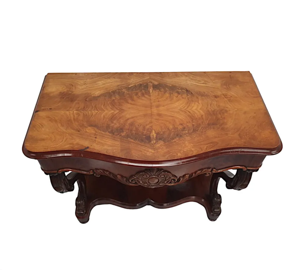  A Very Fine 19th Century Flame Mahogany Mirror Back Console Table 