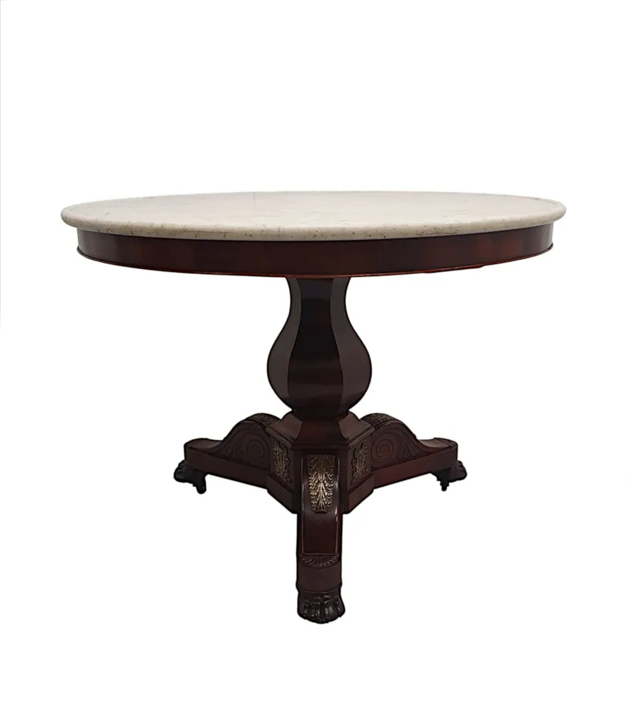 A Very Fine 19th Century White Marble Top Centre Table