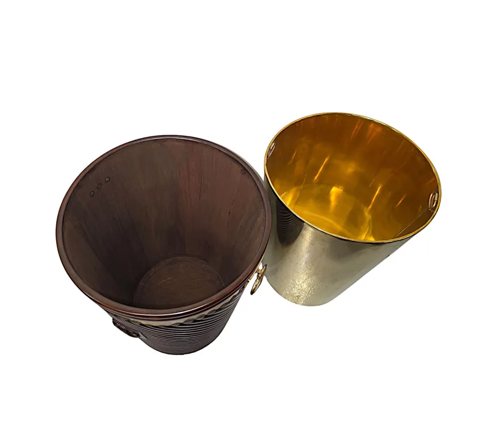 A Stunning Hand Carved Irish Design Large Peat Bucket