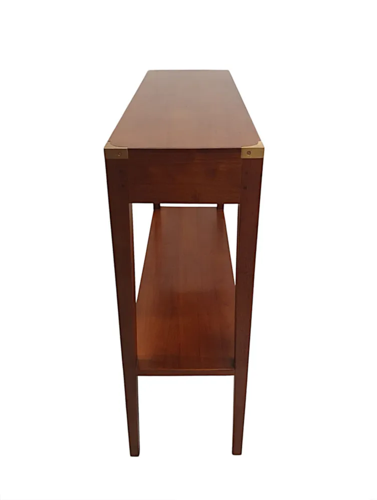 A Fine Campaign Style Walnut Console Table