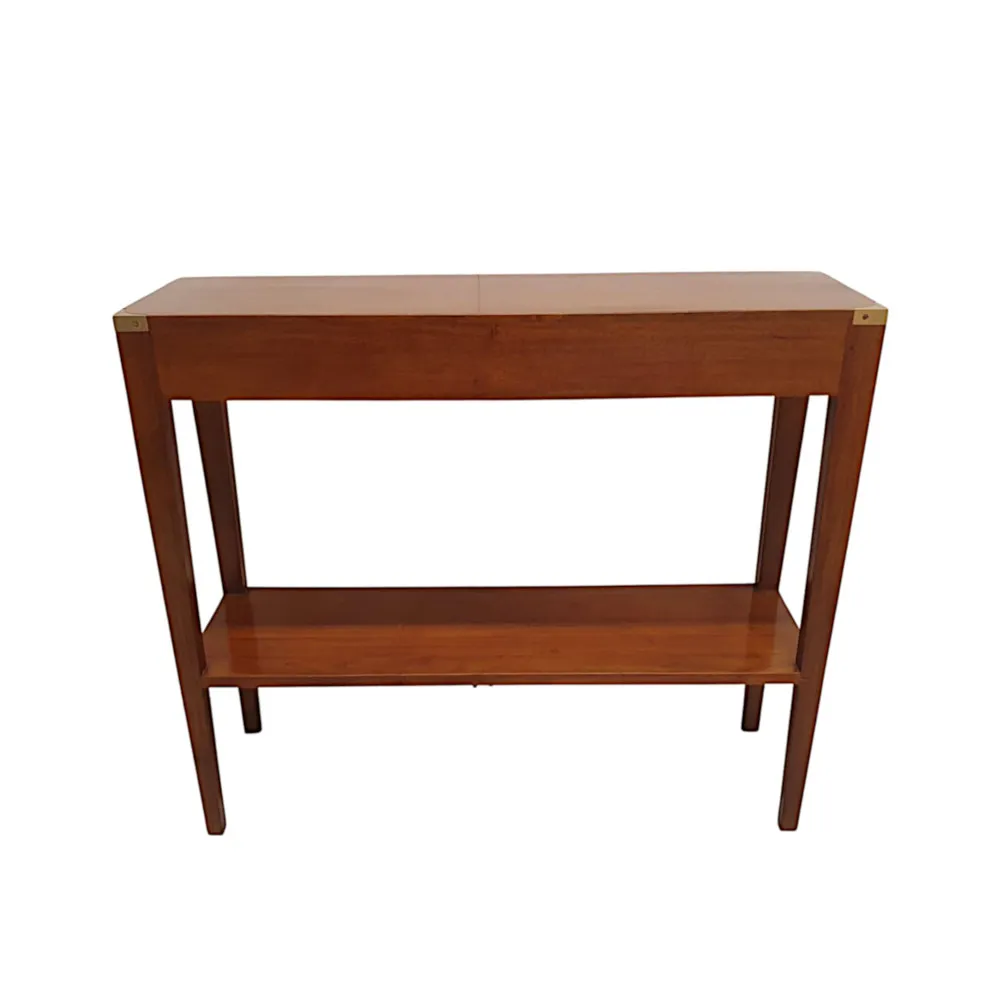 A Fine Campaign Style Walnut Console Table
