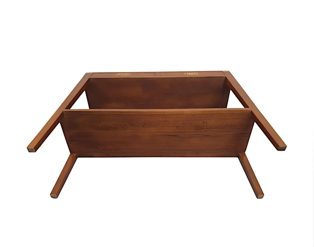 A Fine Campaign Style Walnut Console Table