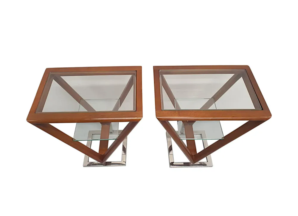 A Stunning Pair of Side Tables in the Art Deco Design
