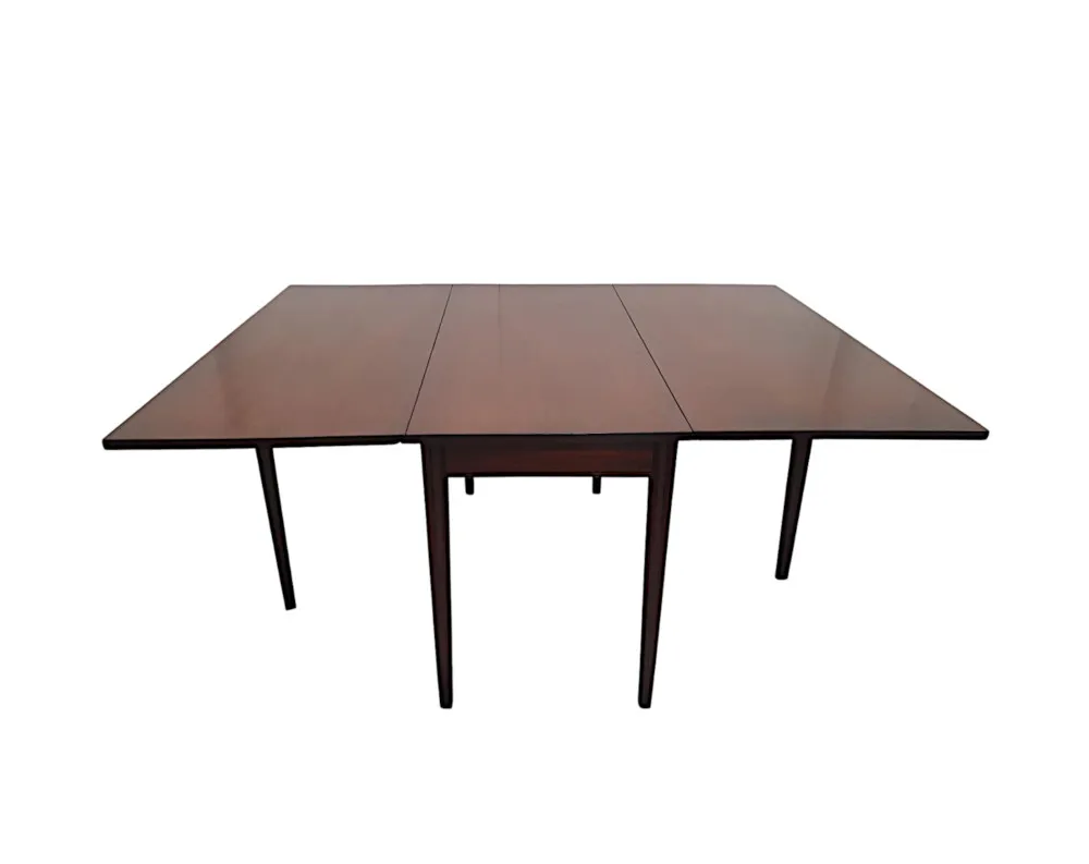 A Very Fine Irish Georgian Cuban Mahogany Drop Leaf Dining Table 