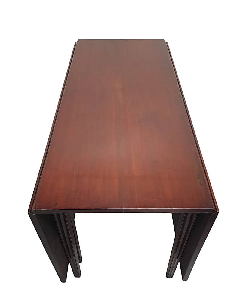 A Very Fine Irish Georgian Cuban Mahogany Drop Leaf Dining Table 