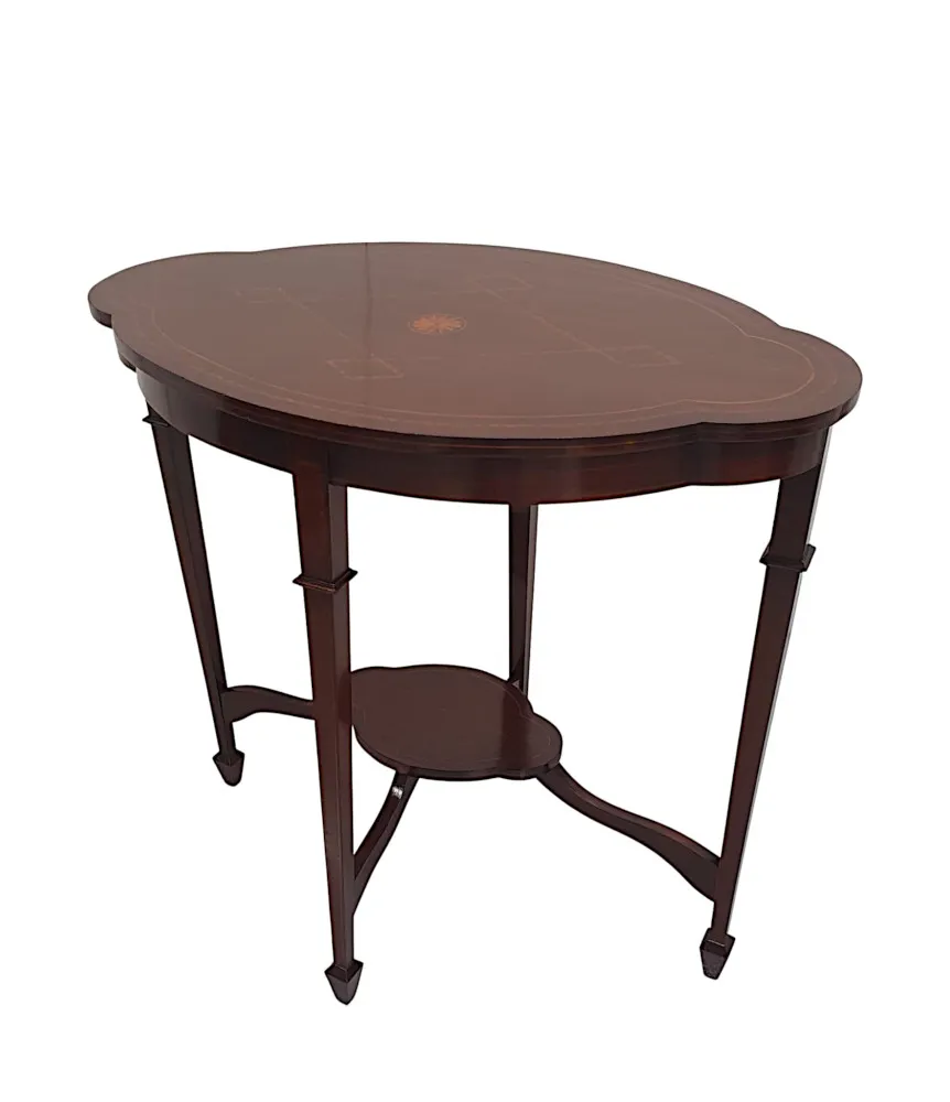  A Gorgeous Edwardian Marquetry Inlaid Occasional Table